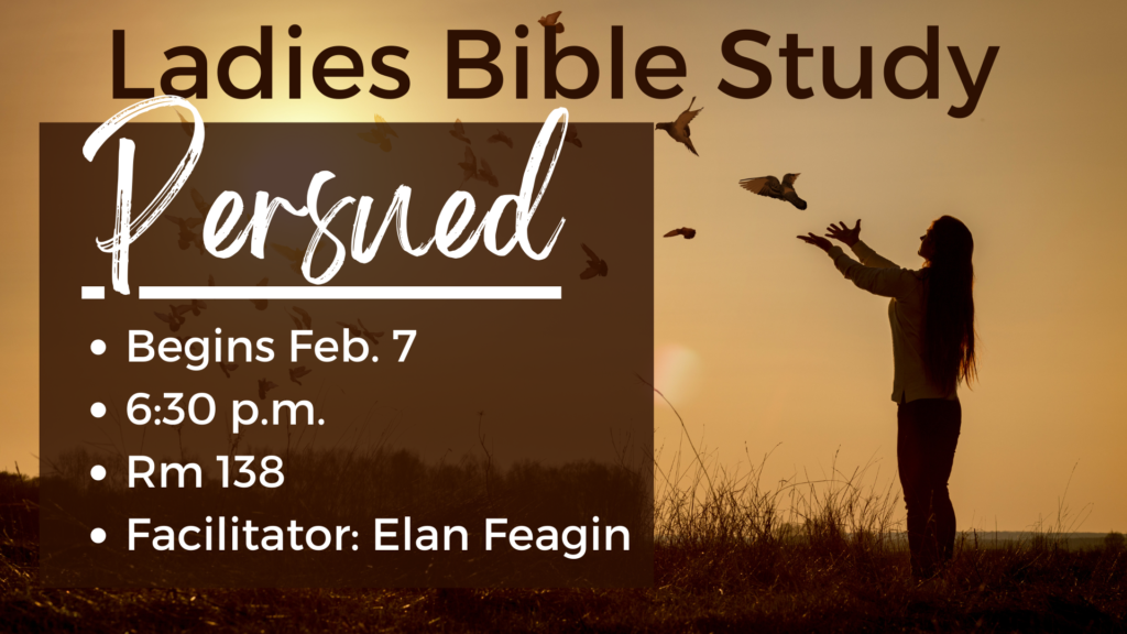 Pursued Bible Study beginning this Feb. with "By Faith" Women's Group