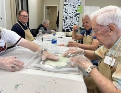 Anchor Community Respite Ministry participants make rosemary salt.