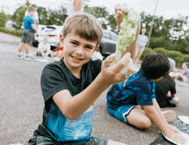 Having fun at Slime Lab!