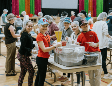 Middle and high school students will help pack 25,000+ meals during DISCOVERY, March 6-8.