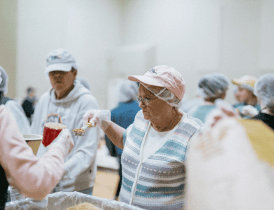 Rise Against Hunger is an intergenerational event - volunteers of any age can participate!